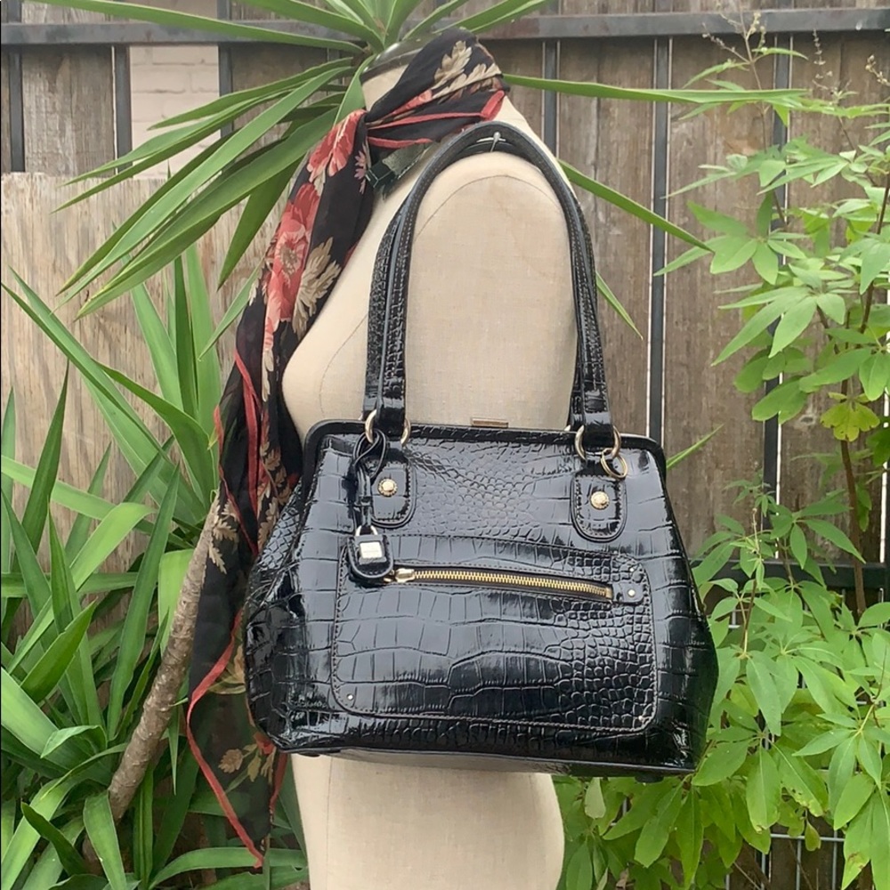 Liz Claiborne black CrocNew York style purse